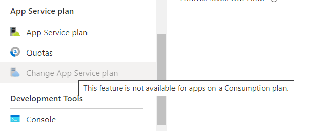 How To Change Consumption To App Service Plan For An Azure Service
